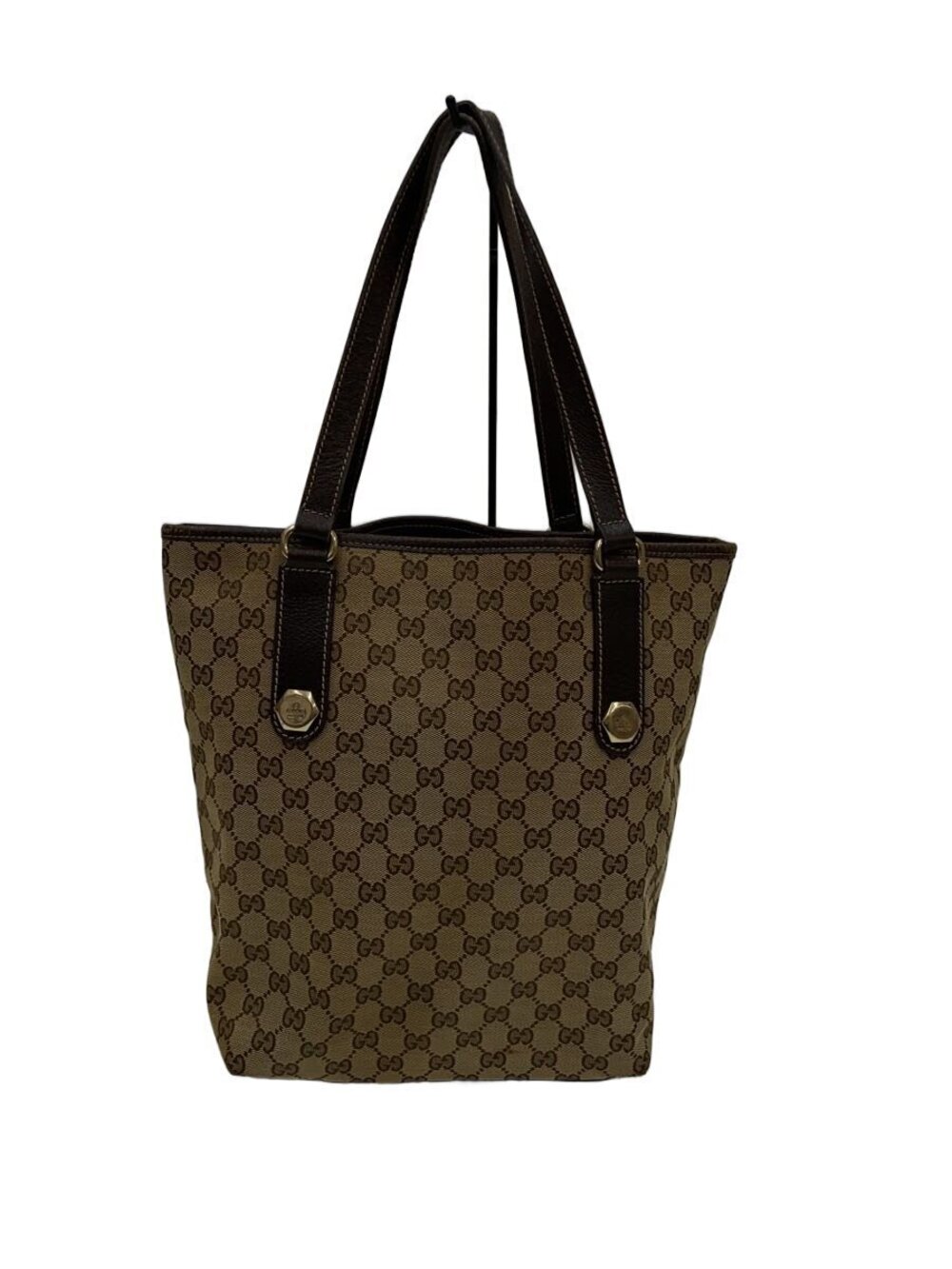Gucci GG Canvas Charmy Tote monogram jacquard brown leather